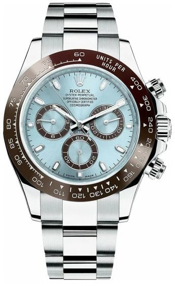 Chronograph Automatic Daytona Silver Blue Metal Men's Watch for Man RLX-BLUE-DIAL-AUTO