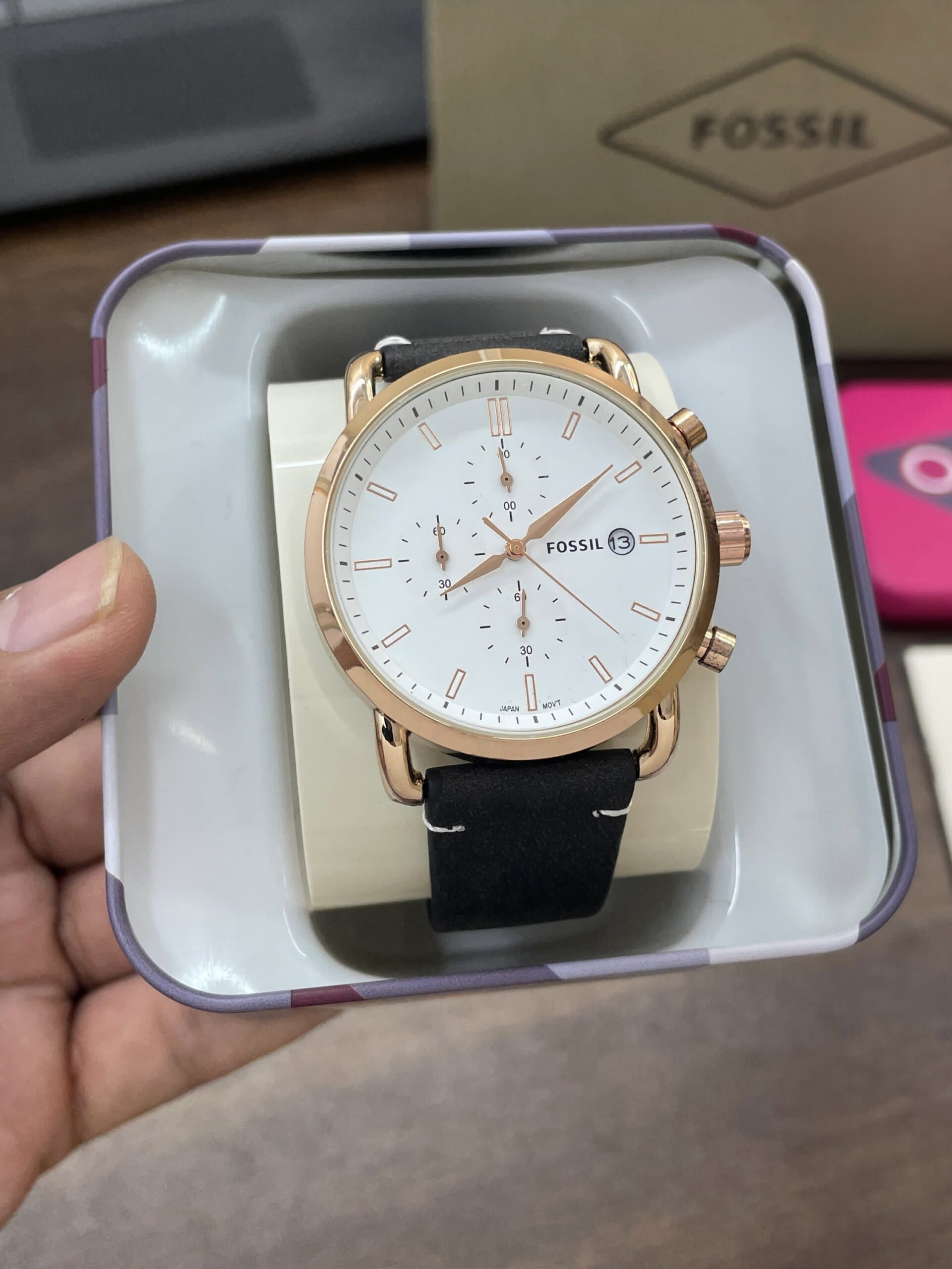 Fossil white strap watch best sale