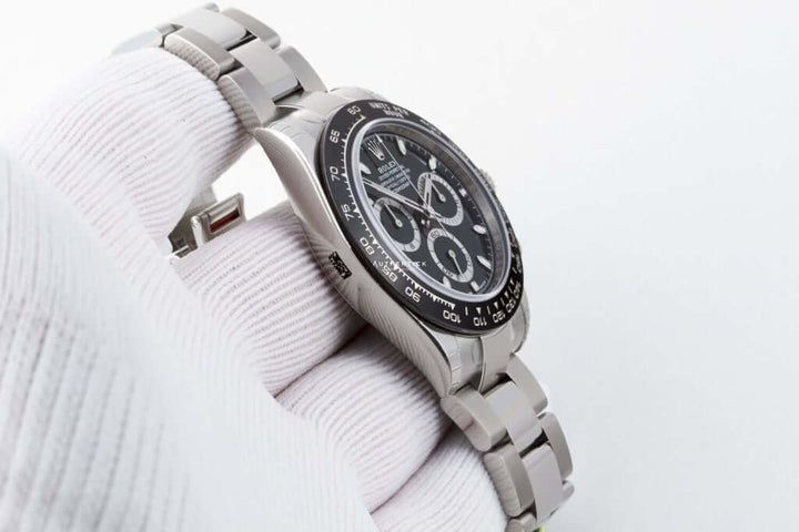 Grey Color Men's Watch With Black Dial & Silver Color Stainless Steel Strap 126611-LN