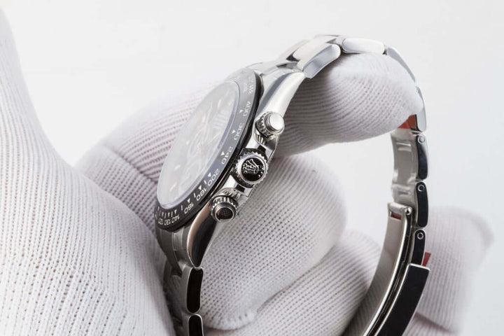 Grey Color Men's Watch With Black Dial & Silver Color Stainless Steel Strap 126611-LN