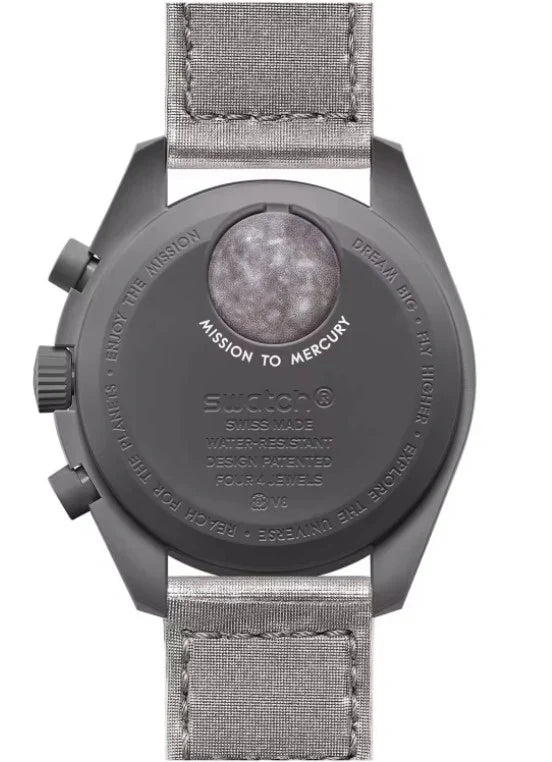 Swatch x Omega Black Dial/Gray Strap Bioceramic Moonswatch Mission to Mercury OG-1021