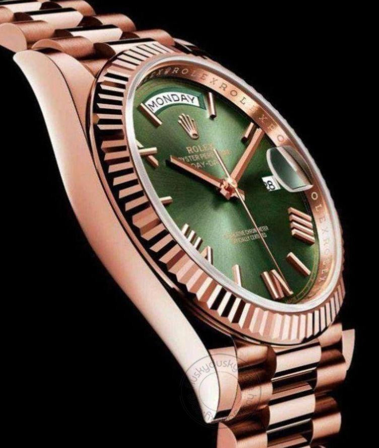 Rolex Watch Oyster Perpetual Day-Date Green Dial Metal Watch for Man RLX-OYSTER