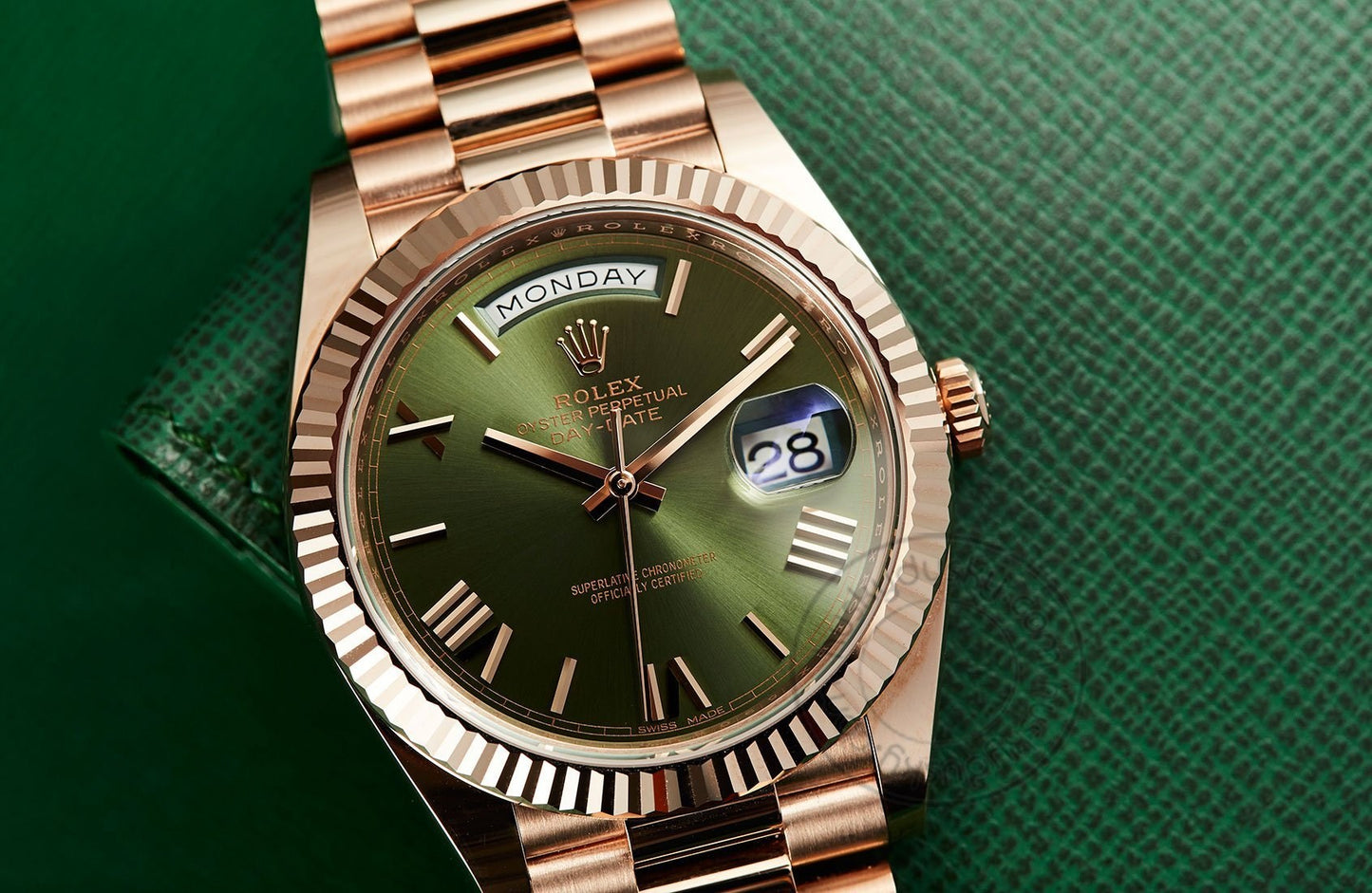Rolex Watch Oyster Perpetual Day-Date Green Dial Metal Watch for Man RLX-OYSTER