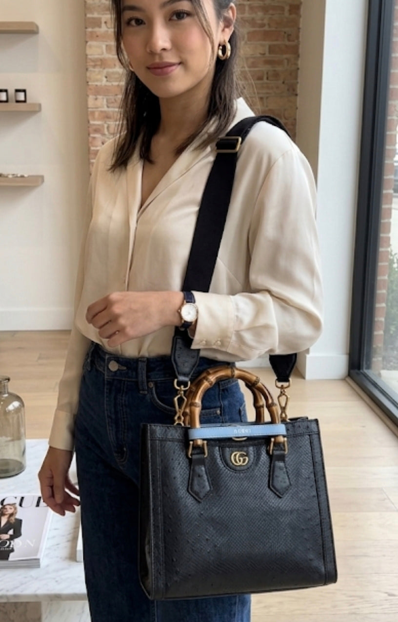 Gucci Black Small Leather Hand Bag CO-4474-WBG