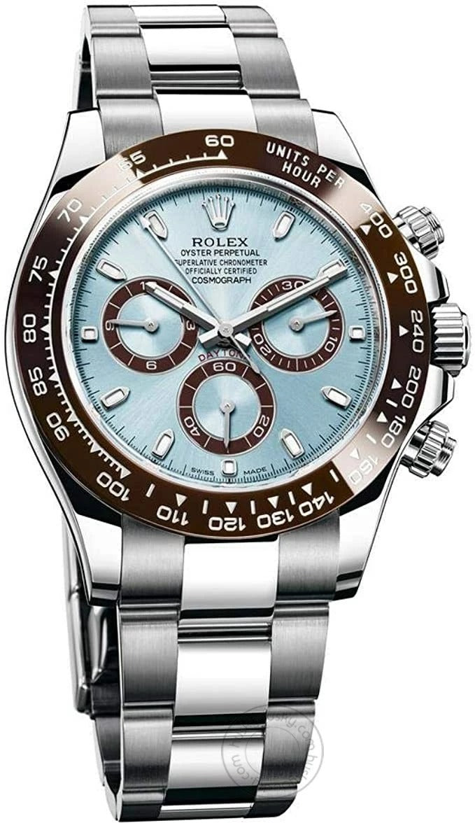 Chronograph Automatic Daytona Silver Blue Metal Men's Watch for Man RLX-BLUE-DIAL-AUTO