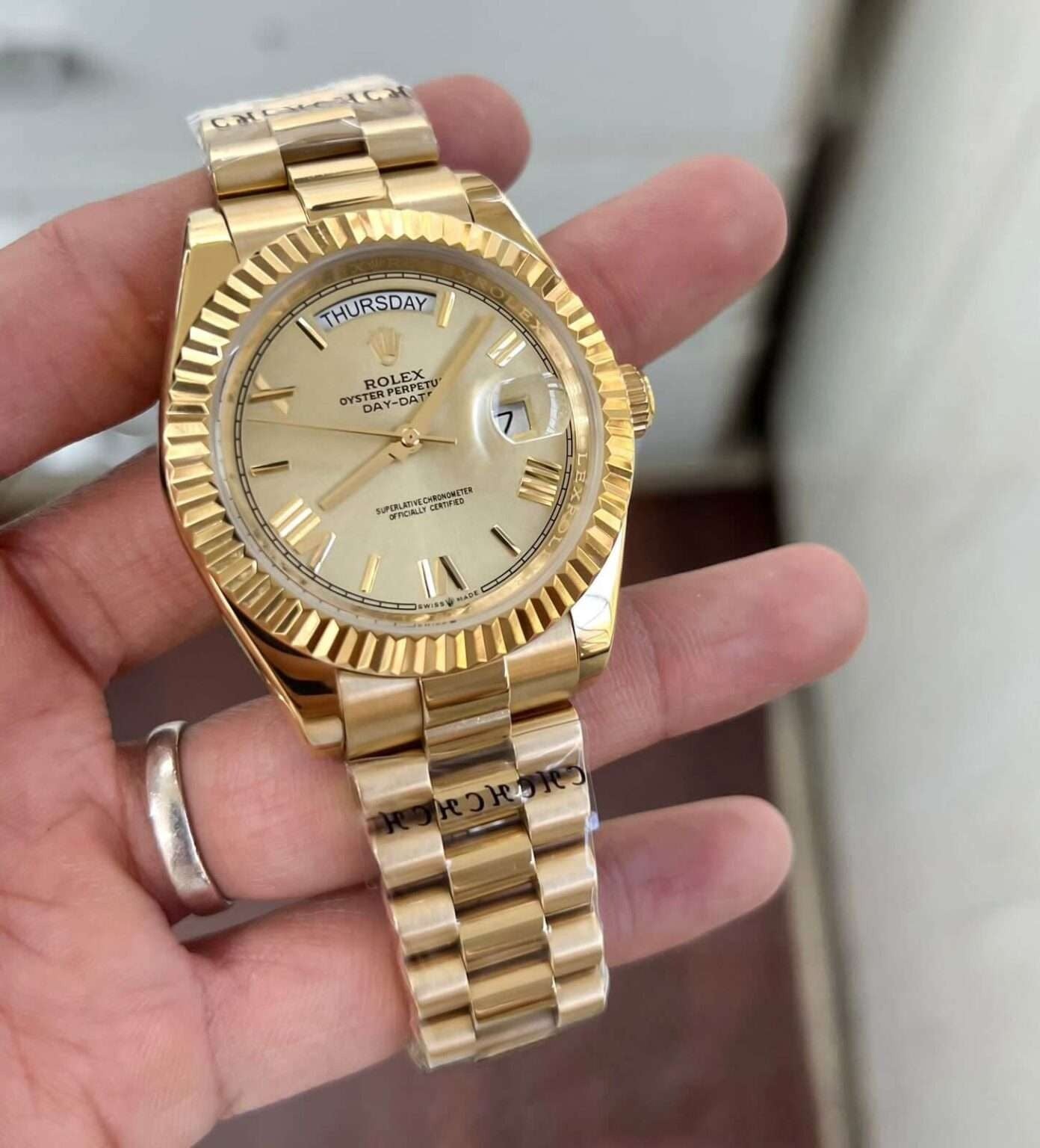 Rolex Oyster Perpetual Day-Date Golden Dial Men's Watch RLX-OYST-GOLD