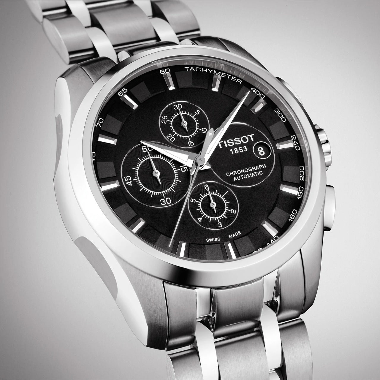 Tissot Silver Black Chronograph Men's Watch TS-2183