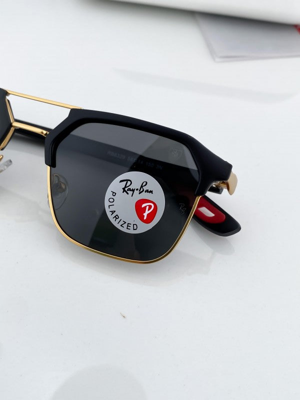 Rayban Stylish Black Glass/Gold Black Frame Men's And Women's Polarised Sunglass Heavy Quality RB-5490