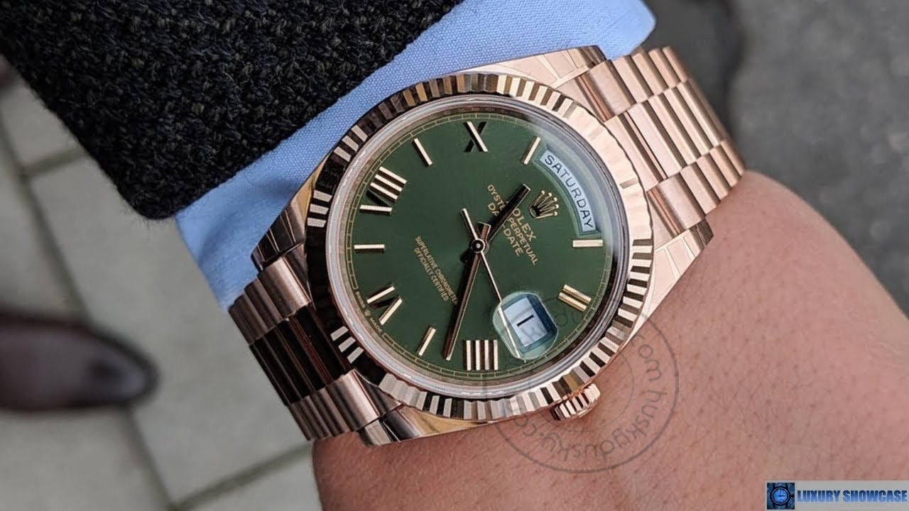 Rolex Watch Oyster Perpetual Day-Date Green Dial Metal Watch for Man RLX-OYSTER