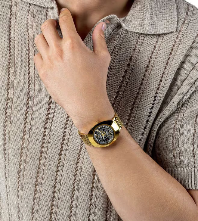 RADO Diastar Automatic Skeleton Dial Gold Men's Watch RD-1214