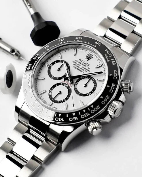 Cosmograph Date White Dial Silver Strap PVD Watch Gift Top Quality 126612-LN