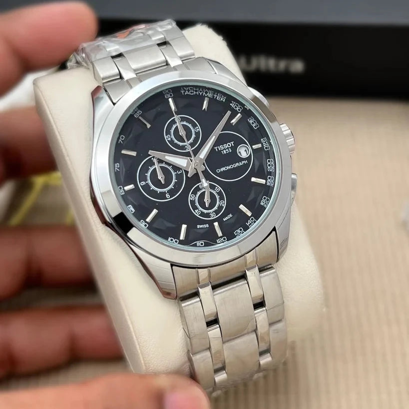 Tissot Silver Black Chronograph Men's Watch TS-2183