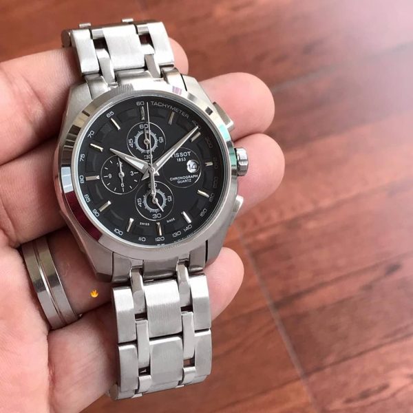 Tissot Silver Black Chronograph Men's Watch TS-2183