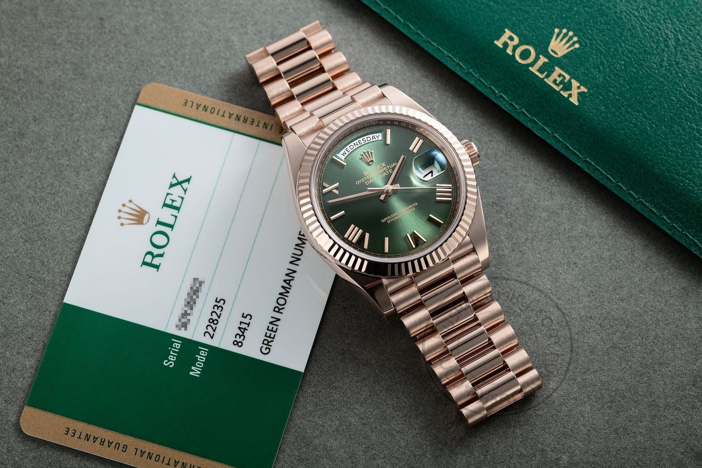 Rolex Watch Oyster Perpetual Day-Date Green Dial Metal Watch for Man RLX-OYSTER