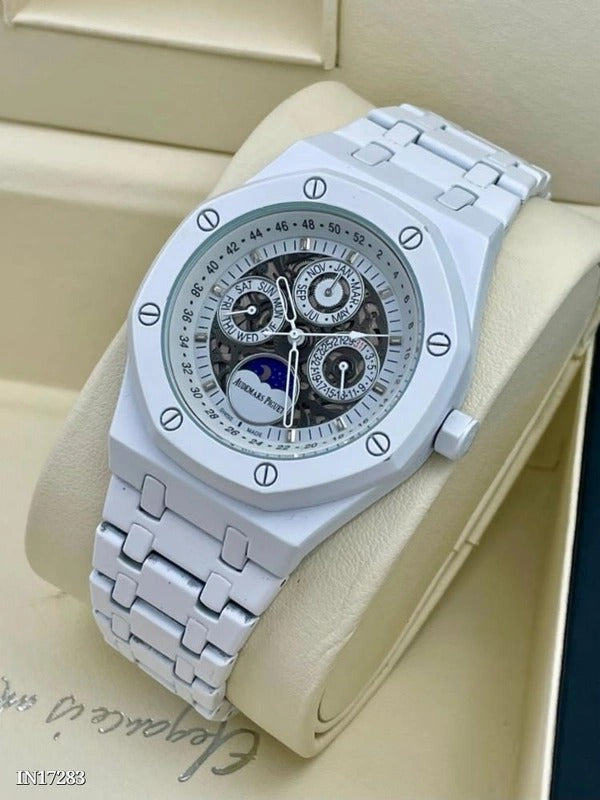 Audemars Piguet Chronograph Black Dial White Metal Men's Watch AP-WHT-485