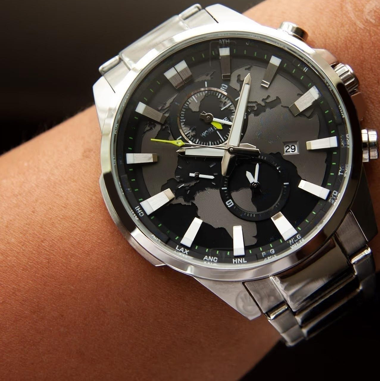 Casio Edifice Chronograph Black World Design Metal Men's Watch-best Gift 303D-1AVUDF