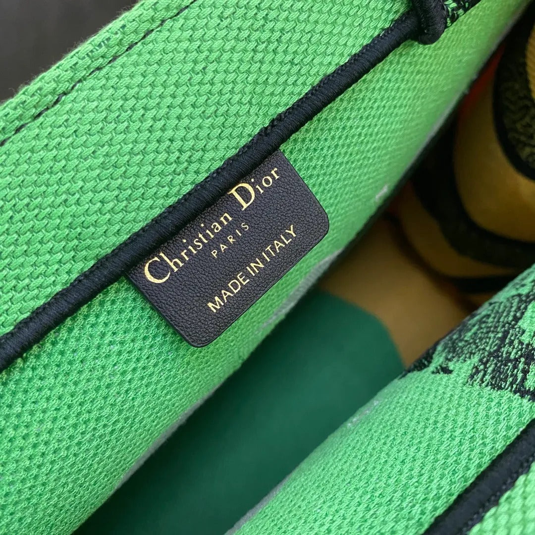 Christian Dior Women Fashion Western Style Tote Bright Green and Fluorescent Orange D-Jungle Pop EmbroideryMedium Bag For Women's Or Girls Bag - Best Casual Use Bag DR-M765-WBG