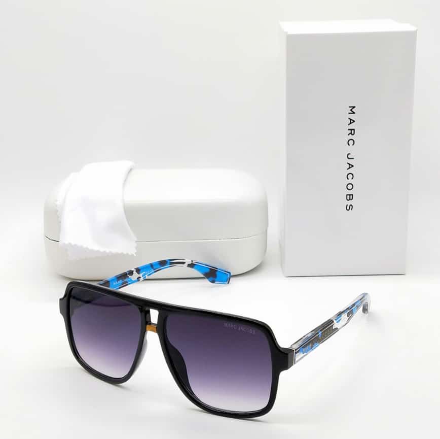 MJ High Quality Designer Sunglasses For Unisex-Unique and Classy MJ-218 Black Frame With Black Glass Sunglass And Multicolor Stick Sunglass For Men Women's Or Girls