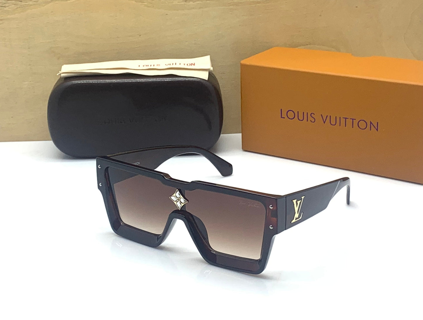 LVT Branded Brown Shade Glass Men's And Women's Sunglass For Man And Woman Or Girls LV-5369 Unisex Gift Sunglass