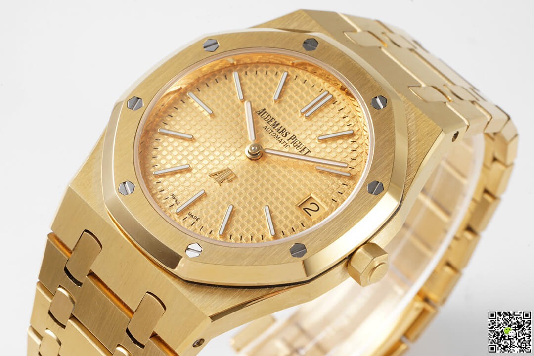 Aude mars Piguet Royal Oak Self-winding Extra-Thin In A Luscious New Plum Tone Dial New Arrival For Man With Full Gold crocodile Dial Design Gold Strap Watch AP-25596103