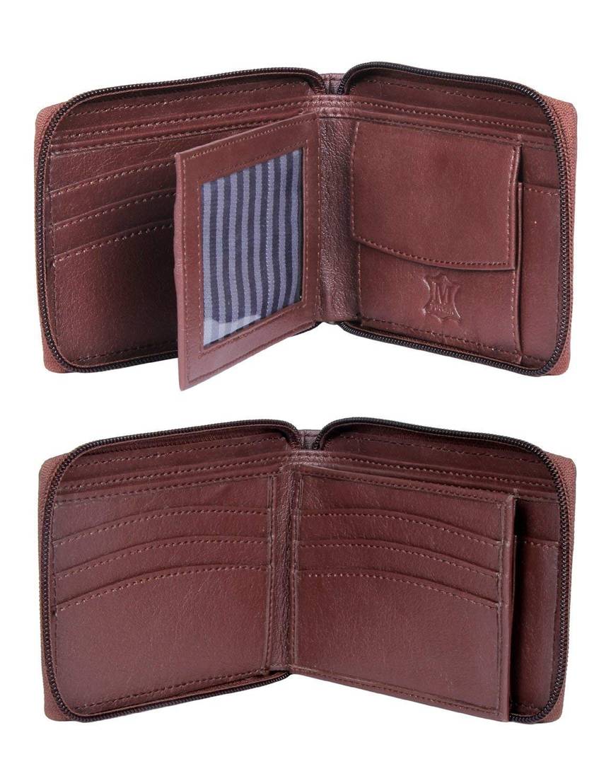 Men's Solid Brown Coloured Leather Wallets