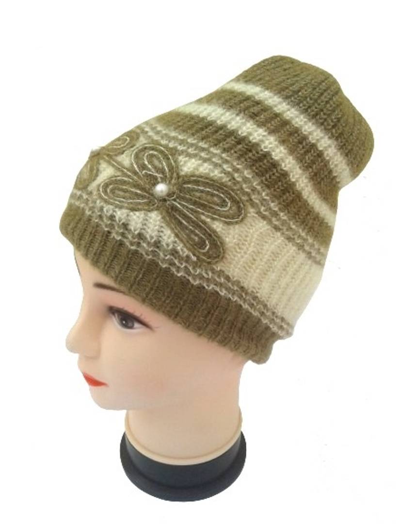 Women Winter Woolen Cap (Pack of 1) Green Color