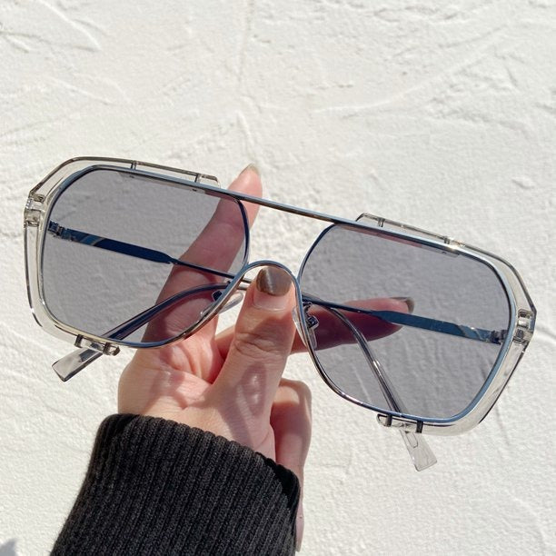 FD Premium Quality Oversized Sunglasses UV Protection Sun Glasses Metal Frame In Grey Color Lense Sunglass for Men and Women FD-1002