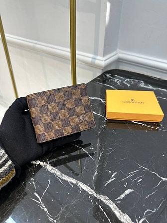 Leather Heavy quality Brown Color latest full printed design Fancy look wallet for men's LV-W-585