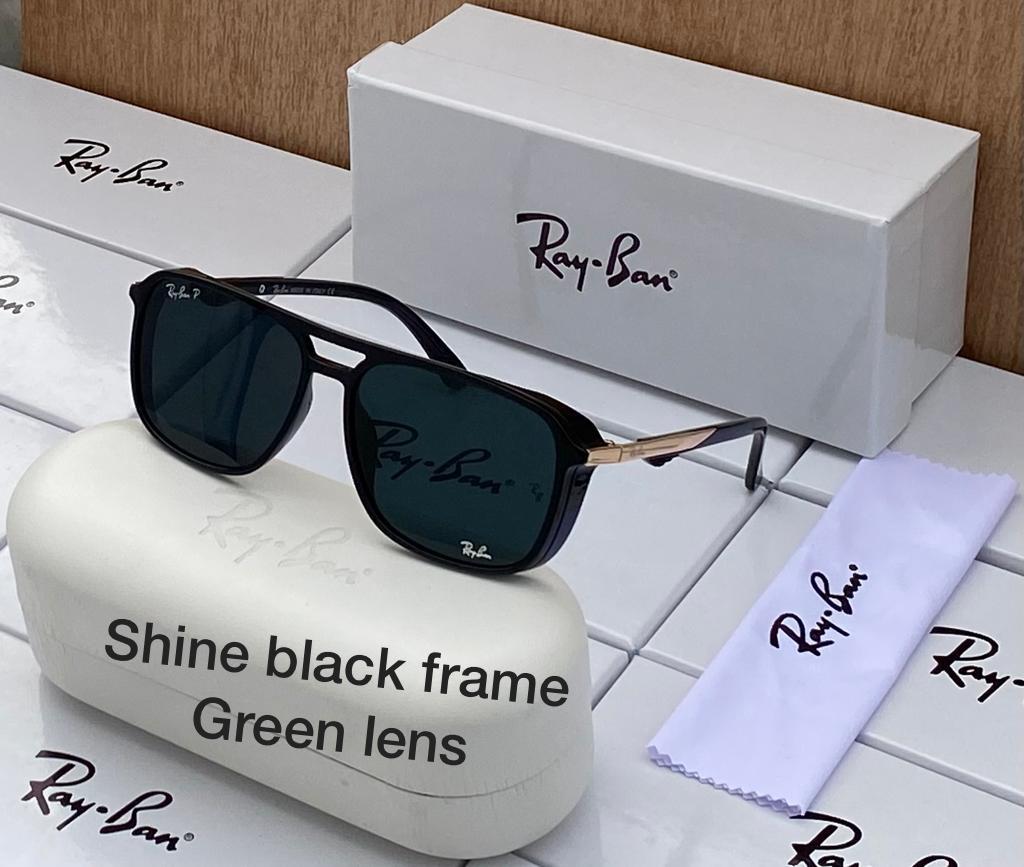 RB Aviator Heavy Quality Black Shine Lens And Black Sunglass New stylish Men's And Women's Sunglass With Gold Black Strap RB-2452