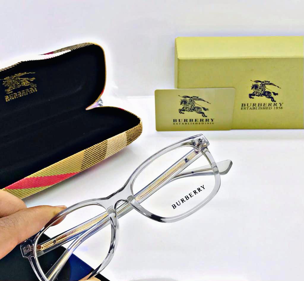 Burberry Branded Transparent Glass With Transparent Yellow Stick Women's Or Men's Sunglass For All Br-56439N14 Square Frame Sunglass- Best Casual Use Unisex Sunglasses
