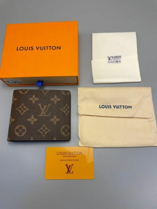 Leather Heavy quality Brown Color latest full printed design Fancy look wallet for men's LV-W-586