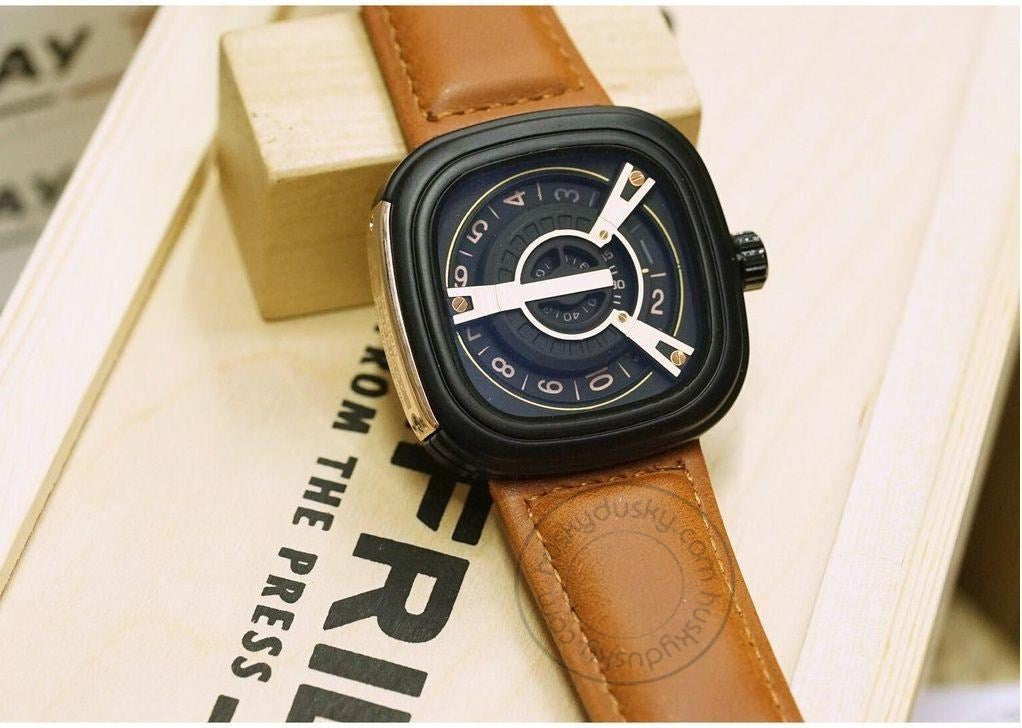 Seven Friday Sf-Br894 Men's Watch for Men Brown Square Dial Best Gift Sevenfriday