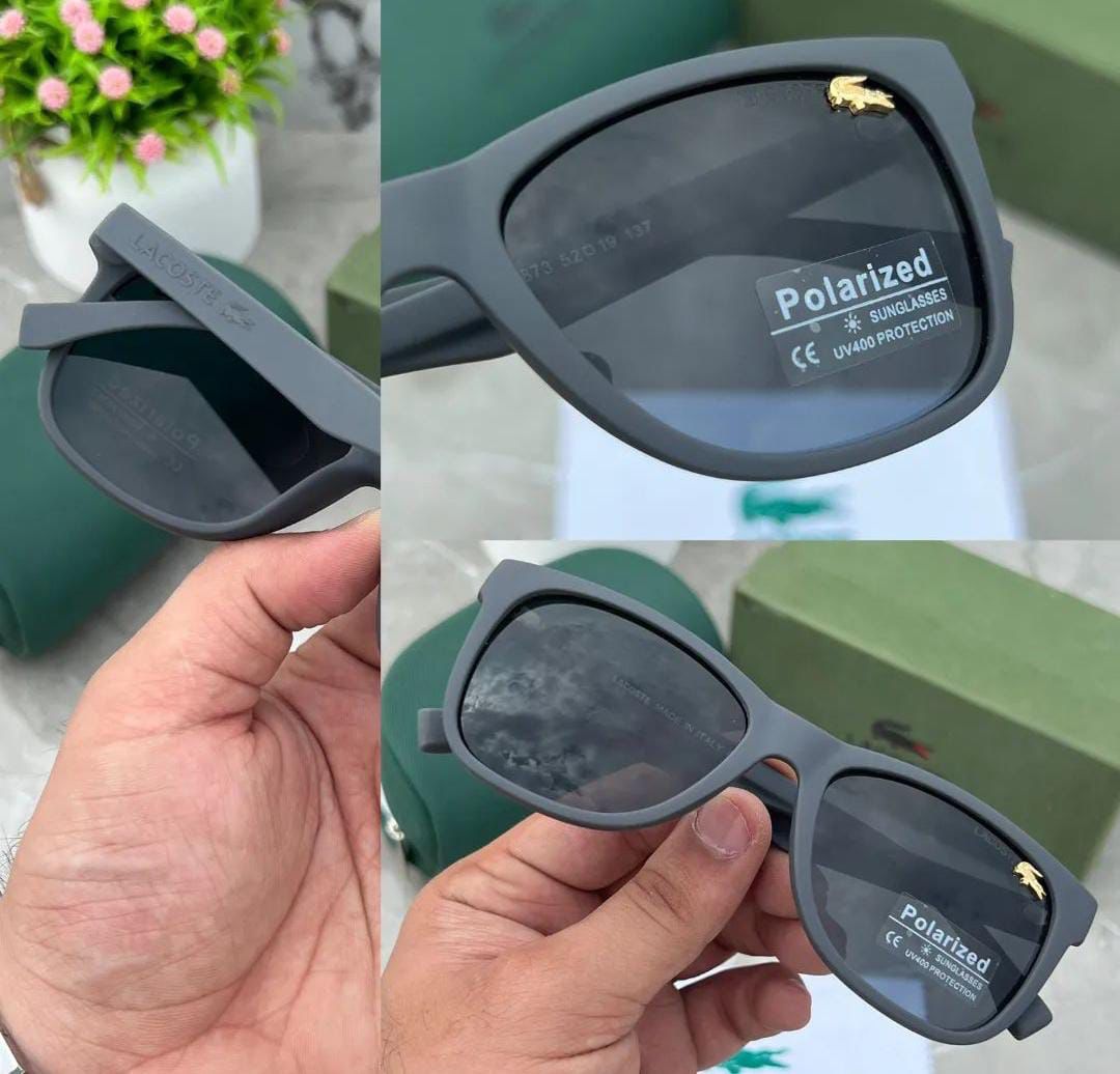 Lacoste Black Color Glass Men's Women's Sunglass Best Casual Dress Sunglass Man Woman Or Girl LS-866 Black Bold Frame Sunglass
