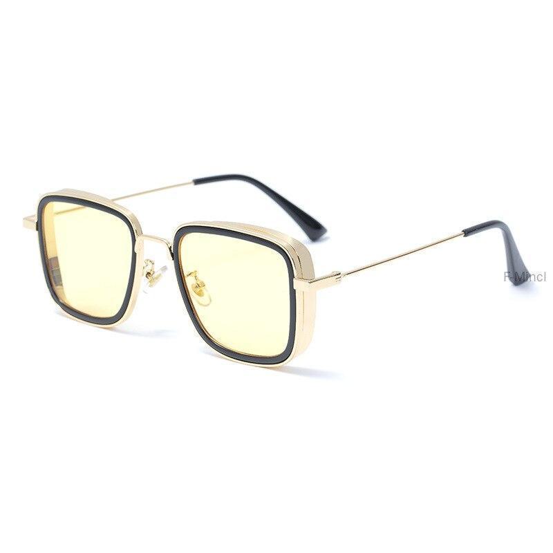 Salvatore Ferragamo Yellow Glass Men's Sunglass For Man SF-350 Gold Frame Stick Gift Sunglass