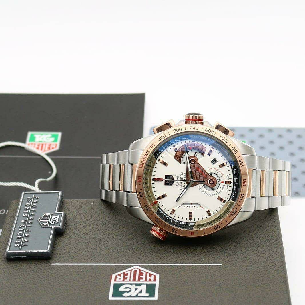 Tagheuer GRAND CARRERA Caliber 36 Racing Edition Quartz Watch White Chronograph and Stainless Steel Multicolor Strap Dated Watch For Men's -TAG-TH-1242_Men's Wristwatch