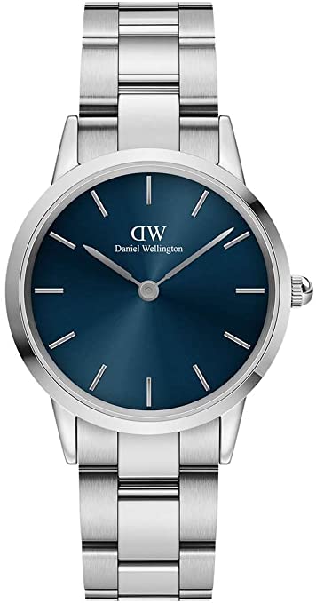 Daniel Wellington Analog Stainless Steel Strap Blue Color Dial Watch With Silver Case And Strap For Women's Watch DW-1203 Dial - Best Watch for Casual Use