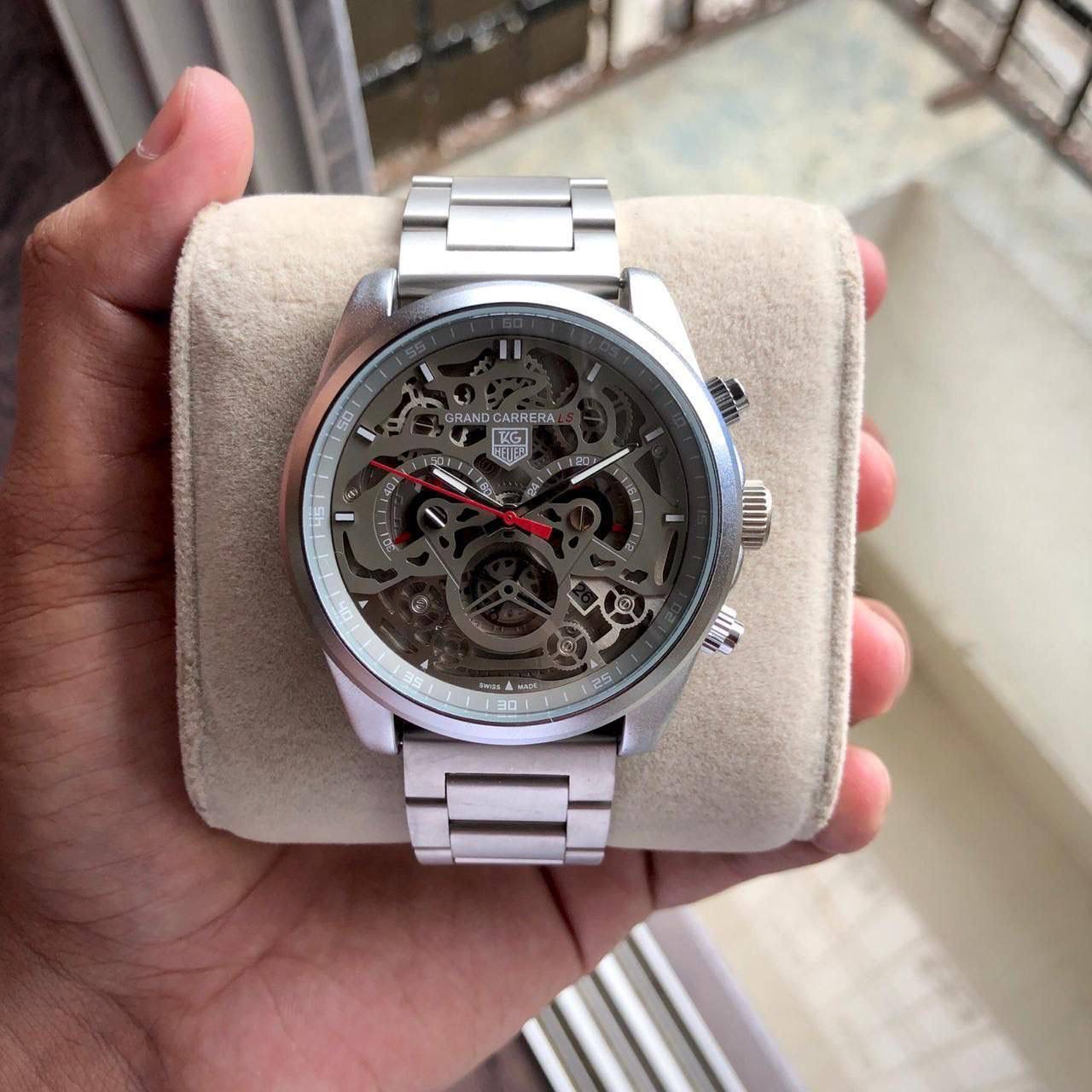 Tag Heuer Cr7 Diagno Grey Chronograph Multi Dial Metal Mens Tag-Open-Steel Watch For Man