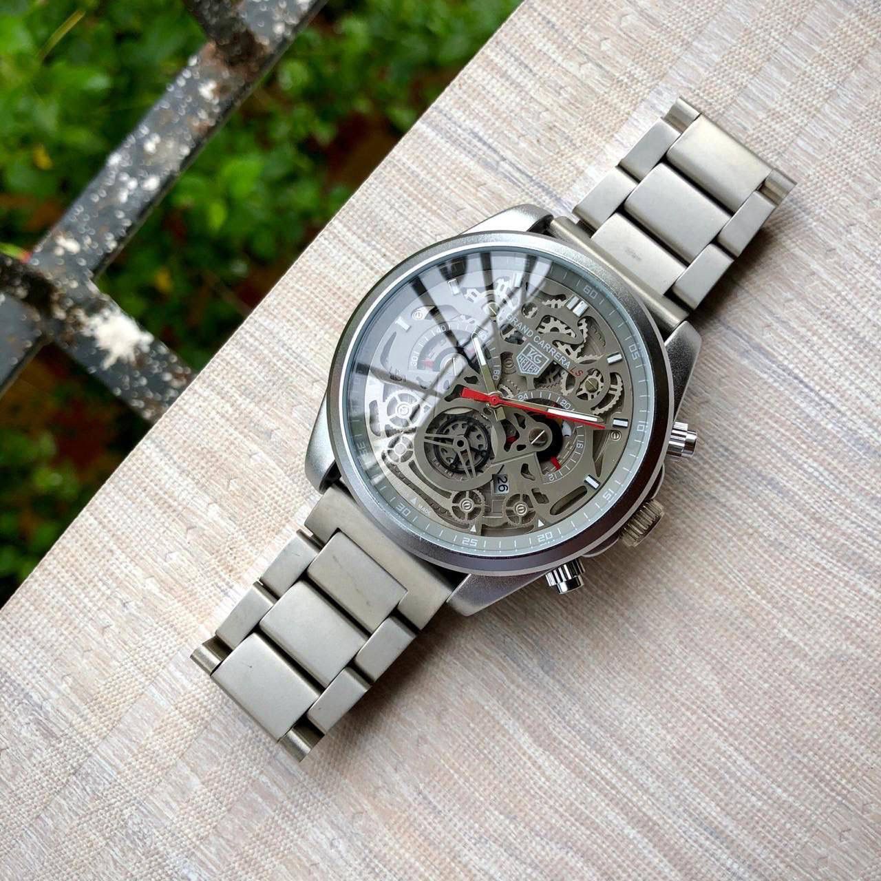 Tag Heuer Cr7 Diagno Grey Chronograph Multi Dial Metal Mens Tag-Open-Steel Watch For Man