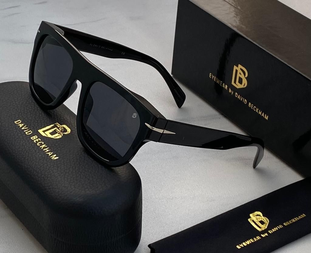 David Bechkham Branded Sunglass Stylist Black Color Sunglass With Black Bold Stick For Men's Women's Or Girl'S Db-B1297 - Best For Sun Protection