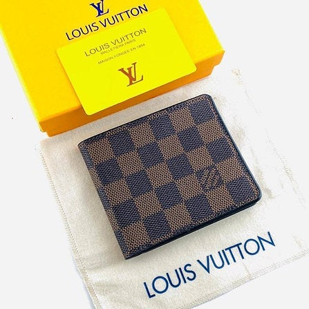Leather Heavy quality Brown Color latest full printed design Fancy look wallet for men's LV-W-585