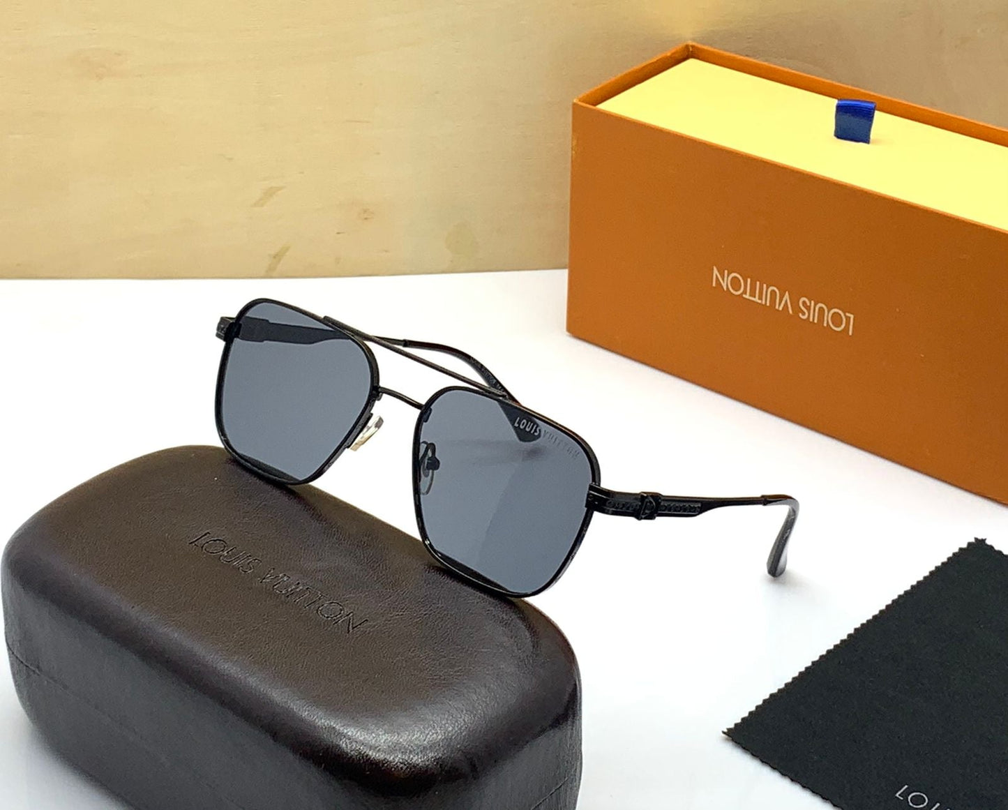 LVT Branded Grey lenses Men's and Women's Sunglass LV-6621 All Metal Square Frame Unisex Gift Sunglass-TIME TO PROTECT YOUR EYES AND LOOK DIFFERENT