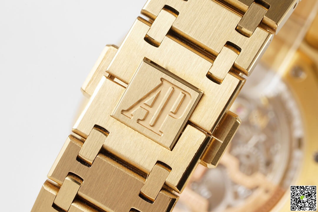 Aude mars Piguet Royal Oak Self-winding Extra-Thin In A Luscious New Plum Tone Dial New Arrival For Man With Full Gold crocodile Dial Design Gold Strap Watch AP-25596103