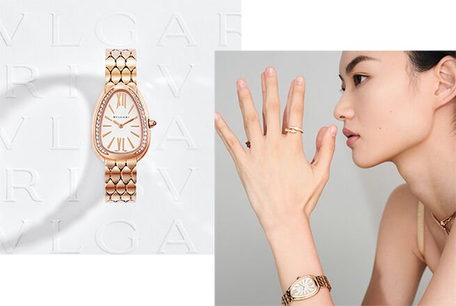 Bvlgari Branded Analog Watch With Gold Color Metal Case & Strap Watch With Designer Strap Watch For Girl Or Woman-Best Gift Date Watch- BV-103147