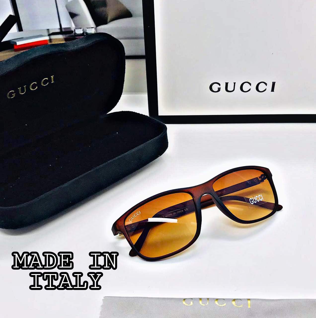 GCC Branded Brown Color Glass Men's Women's Sunglass For Man Woman Or Girl Gu-876 Black Frame Design Gift Sunglass