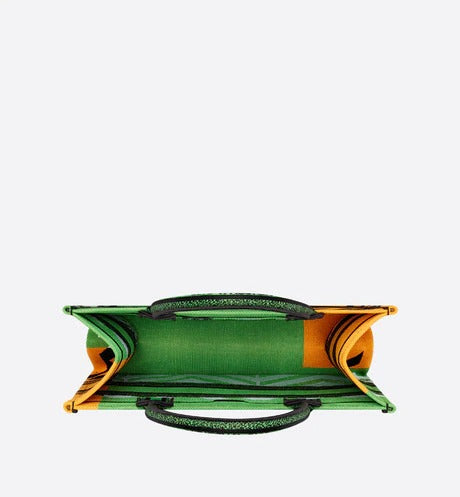 Christian Dior Women Fashion Western Style Tote Bright Green and Fluorescent Orange D-Jungle Pop EmbroideryMedium Bag For Women's Or Girls Bag - Best Casual Use Bag DR-M765-WBG