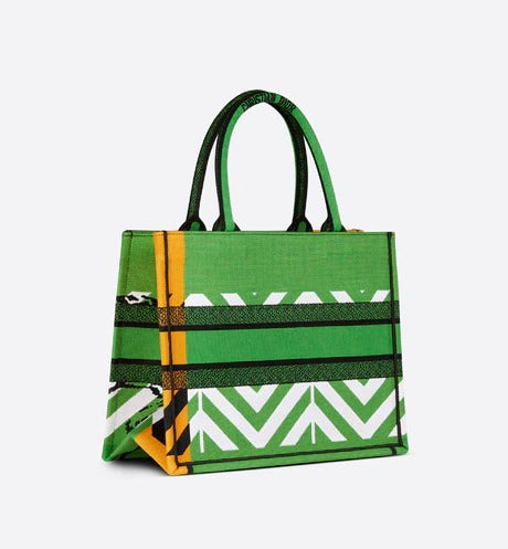 Christian Dior Women Fashion Western Style Tote Bright Green and Fluorescent Orange D-Jungle Pop EmbroideryMedium Bag For Women's Or Girls Bag - Best Casual Use Bag DR-M765-WBG