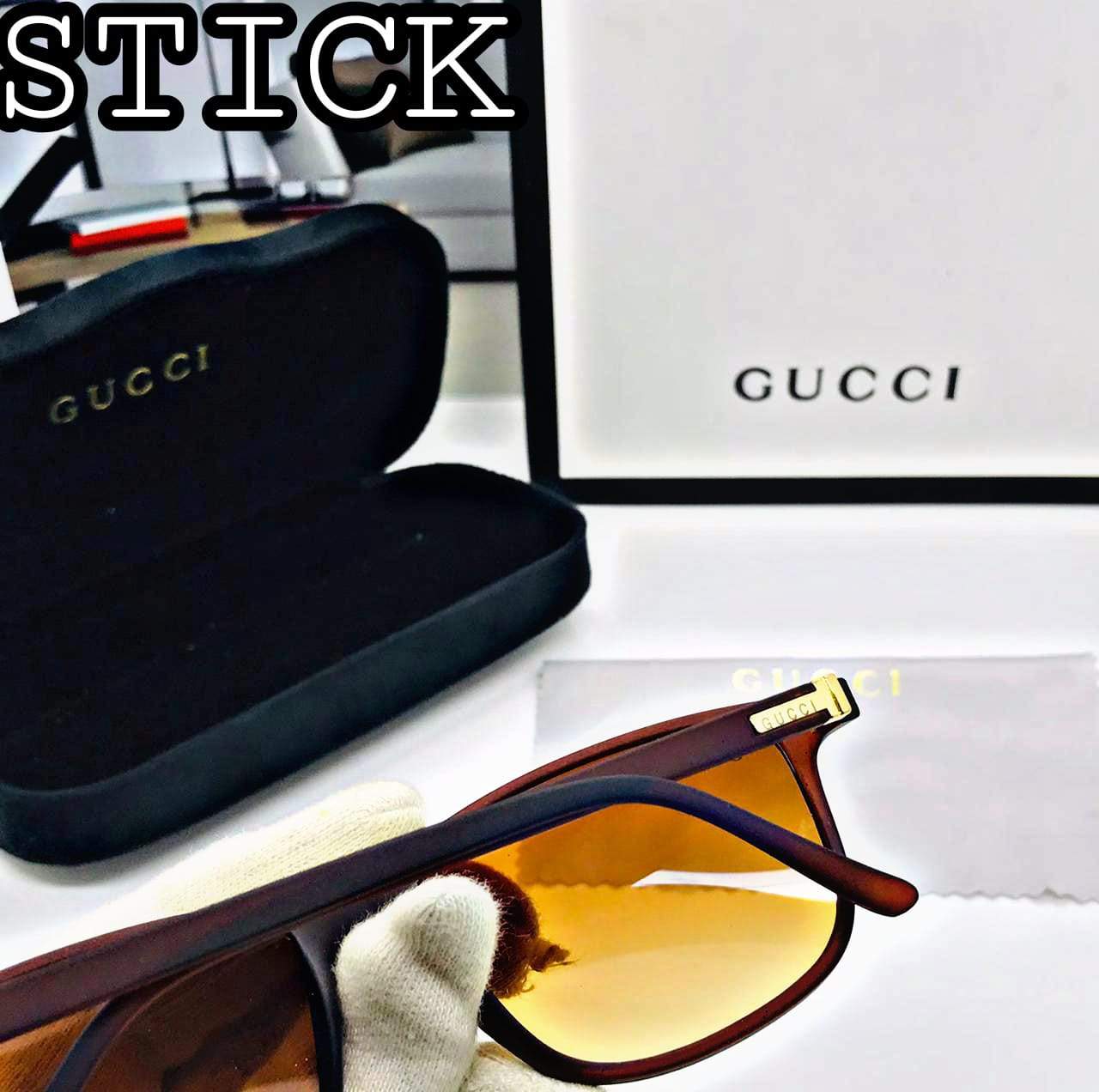 GCC Branded Brown Color Glass Men's Women's Sunglass For Man Woman Or Girl Gu-876 Black Frame Design Gift Sunglass