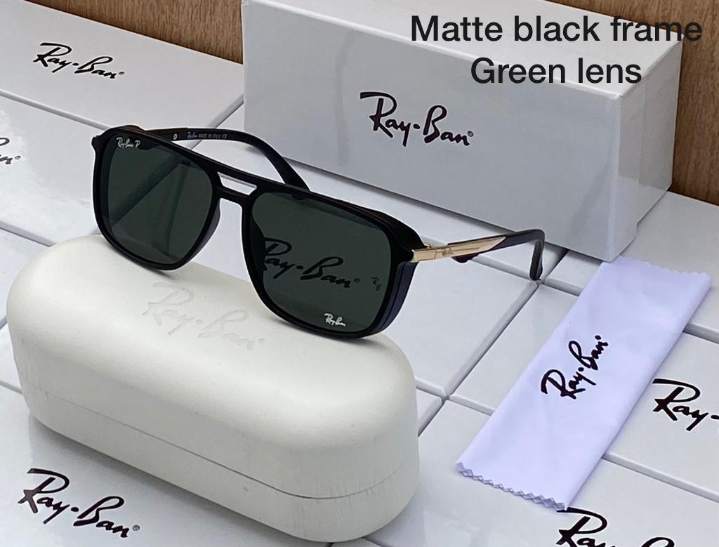 RB Aviator Heavy Quality Black Matte Lens And Black Sunglass New stylish Men's And Women's Sunglass With Gold Black Strap RB-2453