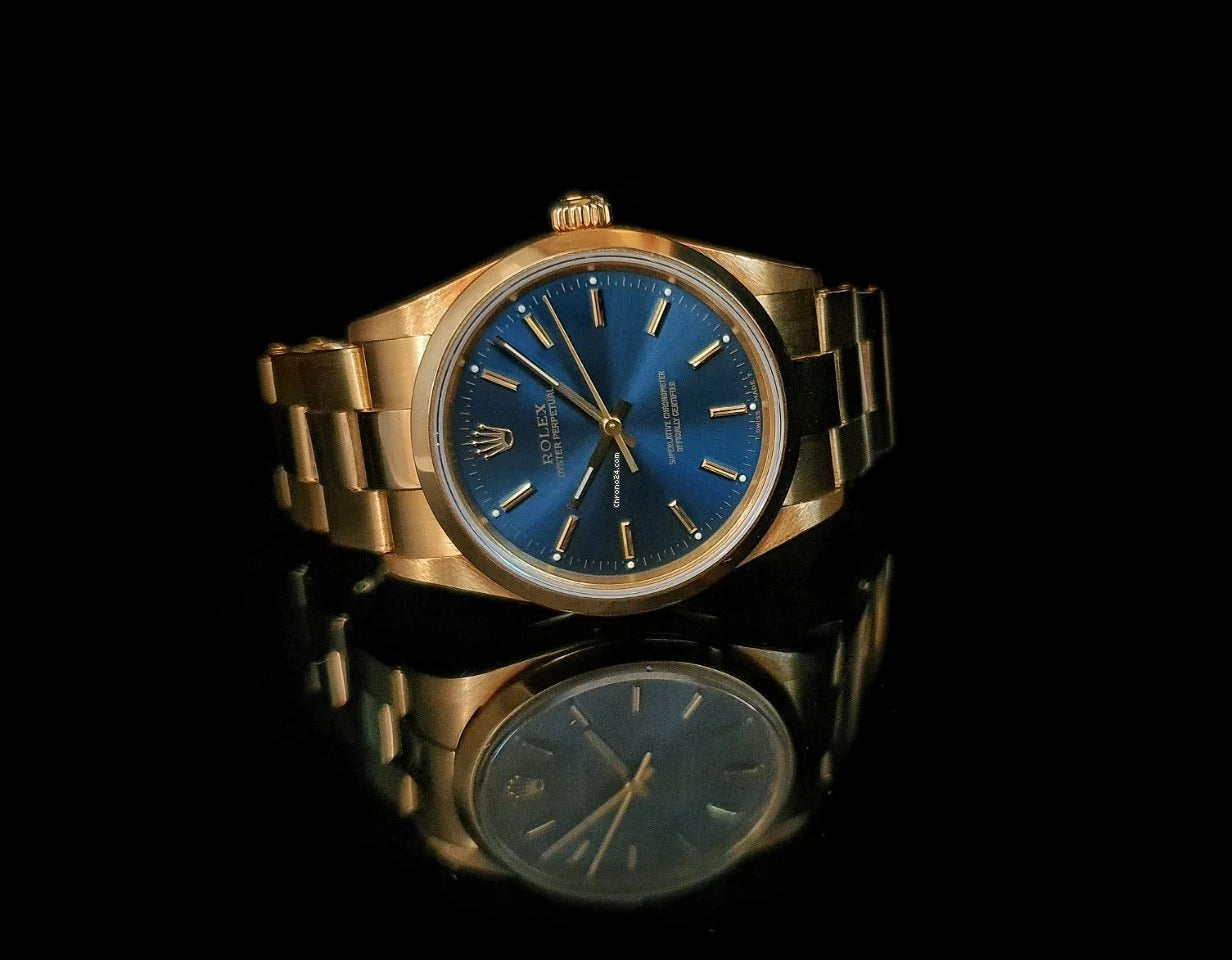 RLX Oyster Perpetual Silver Blue Dial Swiss Automatic Watch With Rose Gold Stainless Steel Strap Watch For Men's-Best For Formal Look RLX-67198
