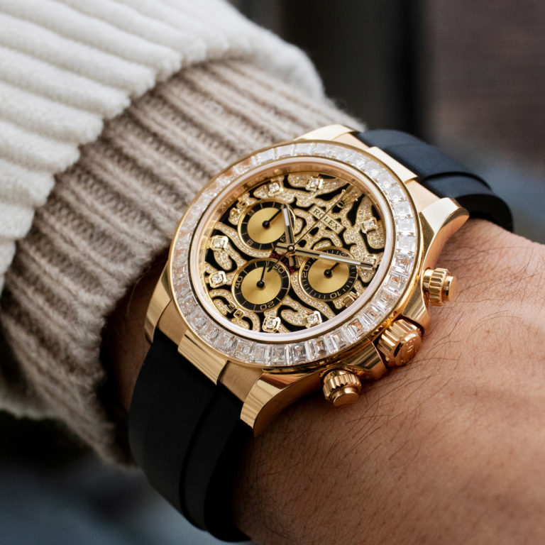RLX Chronograph Daytona Eye Of The Tiger Chronograph Quartz Chronometer Diamond Men's Watch TIGER-1165
